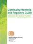 Continuity Planning and Recovery Guide. Laboratories and Research Facilities