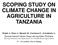 SCOPING STUDY ON CLIMATE CHANGE IN AGRICULTURE IN TANZANIA