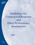 Guidelines for Constructed-Response and Other Performance Assessments
