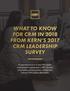 WHAT TO KNOW FOR CRM IN 2018 FROM KERN S 2017 CRM LEADERSHIP SURVEY