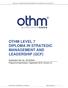 OTHM LEVEL 7 DIPLOMA IN STRATEGIC MANAGEMENT AND LEADERSHIP (QCF)