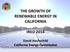 THE GROWTH OF RENEWABLE ENERGY IN CALIFORNIA IRED David Hochschild California Energy Commission