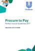 Procure to Pay. Perfect Invoice Guidelines 2017 UNILEVER COTE D IVOIRE