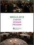 WASLA 2018 CHAPTER SPONSOR PROGRAM
