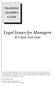 Legal Issues for Managers