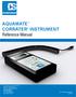 AQUAMATE CORRATER INSTRUMENT Reference Manual