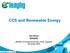 CCS and Renewable Energy