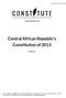Central African Republic's Constitution of 2013