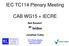 IEC TC114 Plenary Meeting CAB WG15 + IECRE