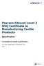 Pearson Edexcel Level 2 NVQ Certificate in Manufacturing Textile Products