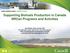 Supporting Biofuels Production in Canada NRCan Programs and Activities
