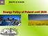 MINISTRY OF ECONOMY. Energy Policy of Poland until 2030