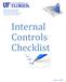 Office of the Vice President and Chief Financial Officer Finance and Accounting Division University Controller s Office. Internal Controls Checklist