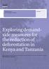 Exploring demandside measures for the reduction of deforestation in Kenya and Tanzania