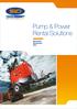 Pump & Power Rental Solutions. Specialist Equipment Hire