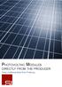 Photovoltaic Modules. directly from the Producer. Solar craftsmanship from Freiburg