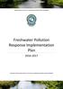 Freshwater Pollution Response Implementation Plan