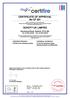 CERTIFICATE OF APPROVAL No CF 291 SCHOTT UK LIMITED
