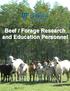 Beef / Forage Research and Education Personnel
