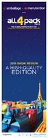 become 2016 SHOW REVIEW A HIGH-QUALITY EDITION #ALL4PACK