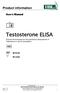 Testosterone ELISA. Enzyme Immunoassay for the quantitative measurement of Testosterone in serum and plasma