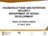 HOUSEHOLD FOOD AND NUTRITION SECURITY DEPARTMENT OF SOCIAL DEVELOPMENT RIGHT TO FOOD LAUNCH 27 JULY 2015