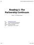 Reading 1: The Partnership Continuum