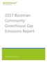 2017 Bozeman Community Greenhouse Gas Emissions Report