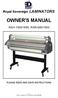 OWNER'S MANUAL. Royal Sovereign LAMINATORS RSH-1050/1650,RSR-685/1050 PLEASE READ AND SAVE INSTRUCTIONS - 1 -