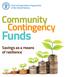 Community Contingency. Funds. Savings as a means of resilience