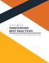 ONBOARDING BEST PRACTICES. A Guide for Onboarding New Staff