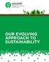 OUR EVOLVING APPROACH TO SUSTAINABILITY
