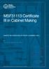 MSF31113 Certificate III in Cabinet Making