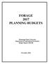 FORAGE 2017 PLANNING BUDGETS. Mississippi State University Department of Agricultural Economics Budget Report