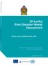 Sri Lanka Post-Disaster Needs Assessment