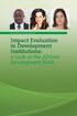 Impact Evaluation in Development Institutions: a Look at the African Development Bank