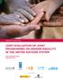 Joint Evaluation of Joint Programmes on Gender Equality