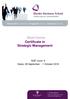Short Course. Certificate in Strategic Management