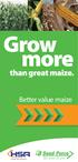 Grow more. than great maize. Better value maize. the power to grow