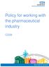 Policy for working with the pharmaceutical industry