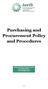 Purchasing and Procurement Policy and Procedures