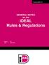 GENERAL NOTES on the ideal Rules & Regulations