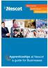 Apprenticeships... good for business. essential for growth. at Nescot a guide for Businesses