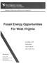 Fossil Energy Opportunities For West Virginia