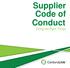 Supplier Code of Conduct Doing the Right Things