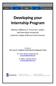 Developing your Internship Program