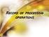 RECORD OF PROCESSING OPERATIONS