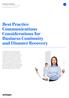 Best Practice Communications Considerations for Business Continuity and Disaster Recovery