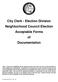 City Clerk - Election Division Neighborhood Council Election Acceptable Forms of Documentation