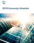 2018 University Schedule